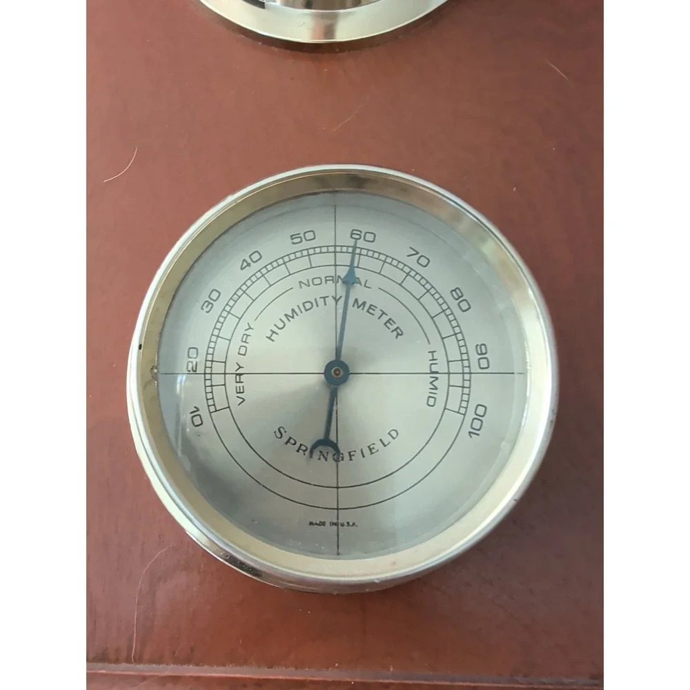 Vintage Springfield Weather Station: Thermometer Barometer Humidity Made In USA
